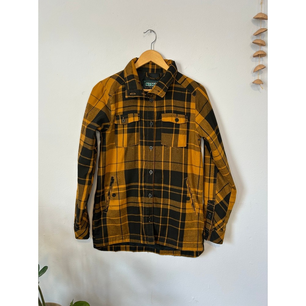 Yellow Nikita Outerwear Plaid Button Up Shirt‎ Jacket Medium Women